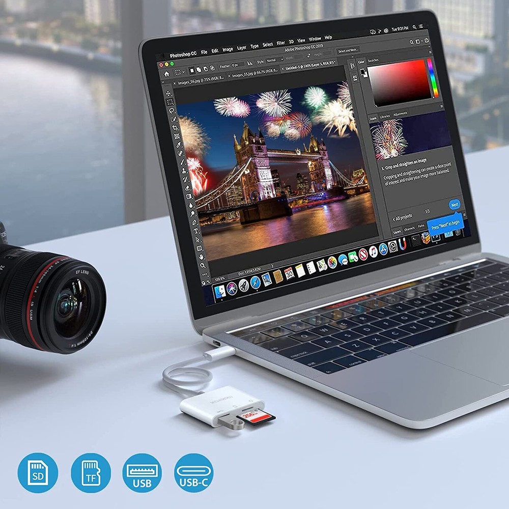 For Apple iPhone 15 Pro Max Plus USB Stick SD TF Card Reader Type C OTG Adapter