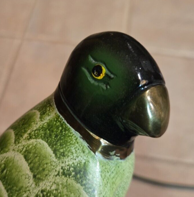 Vintage Parrot Statue/Figurine, Copper Enameled