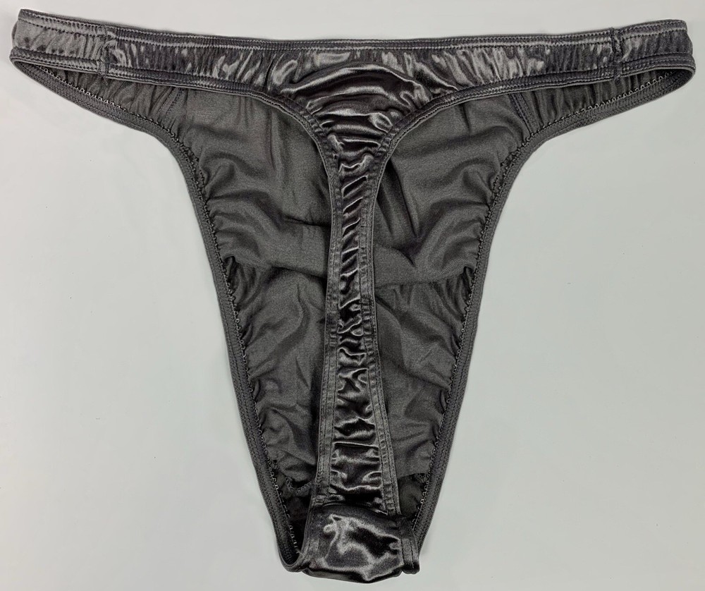 Second Skin Satin Thong · Silver · M/6