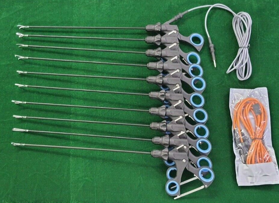 10pc Laparoscopic Grasping Forceps 5mmx330mm with Cable Reusable Instruments