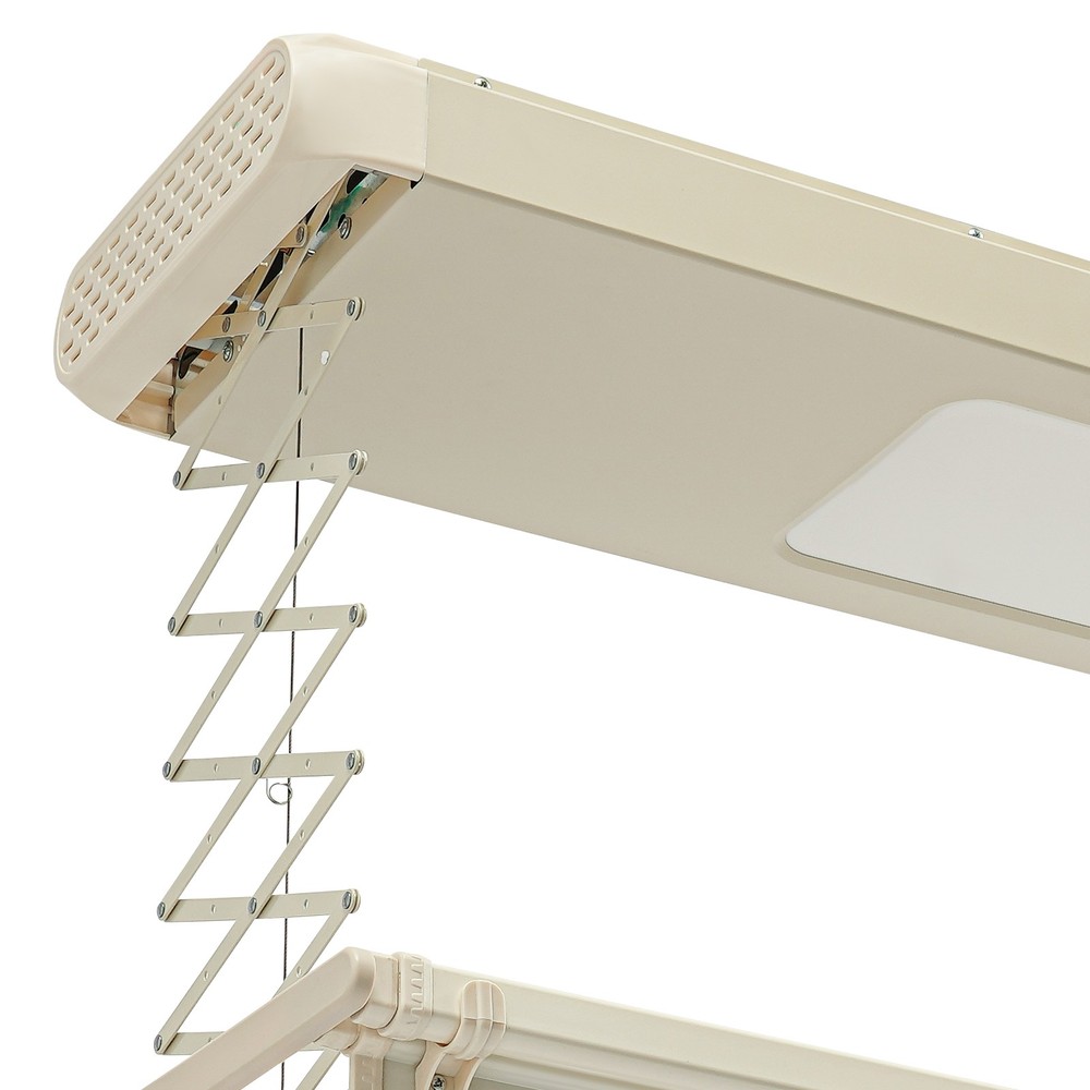 Ceiling-mounted Clothesline, Resealable Vertical Drying Rack W/ Light 8 Rods