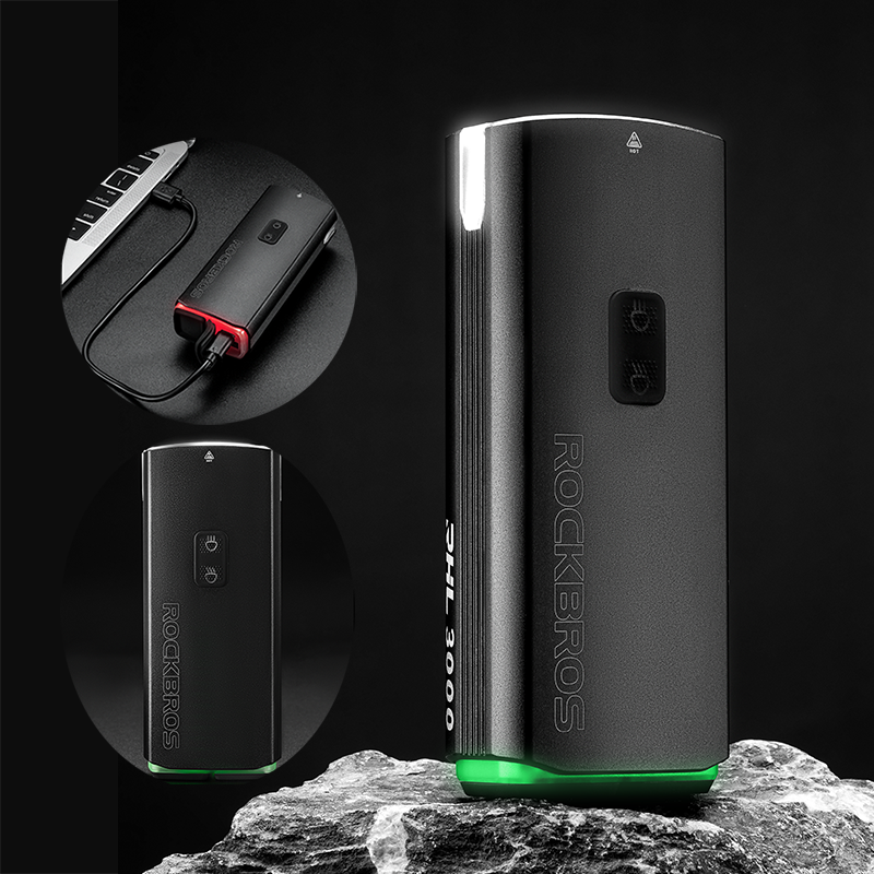 ROCKBROS 10000mAh Bicycle Front Frame Light 3000LM HighBrightness USB-C Charging