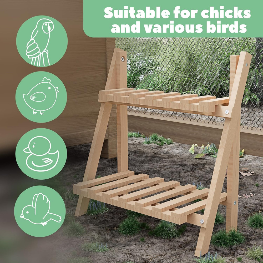 Chicken Perch,Strong Chicken Roosting Bars for Coop and Brooder,Foldable Chic...