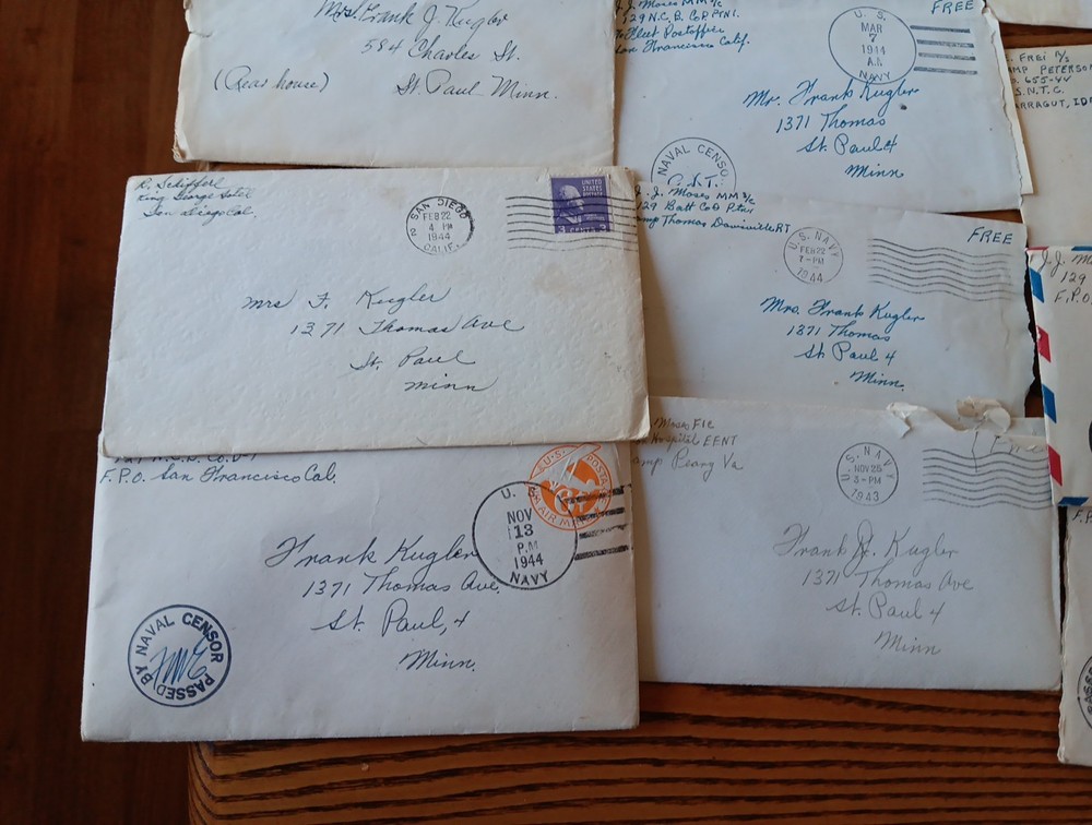 27 Pcs Ww2 Navy Mail Correspondence W Envelope Covers 1943-45 V Mail