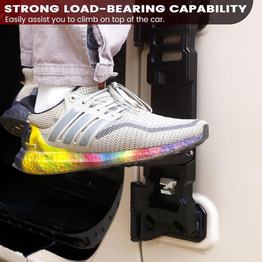 Side Door Hinge Foot Step - Folding Steps for hinge step, black