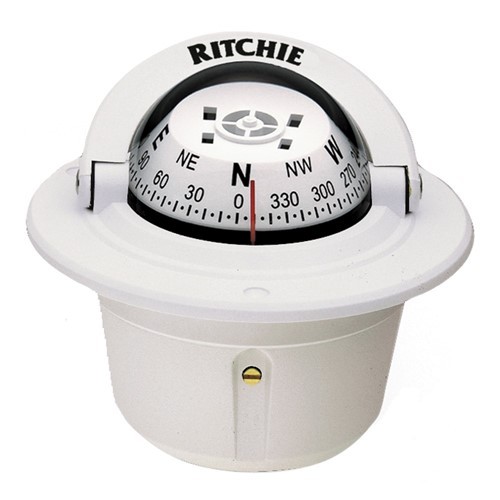 Ritchie Compass, Flush Mount, 2.75" Dial, White F-50W