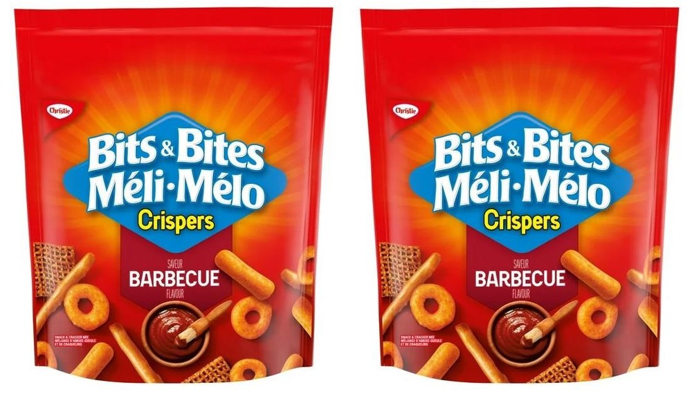 Crispers Bits & Bites BBQ Snack and Cracker Mix, 145g (2 Pack)