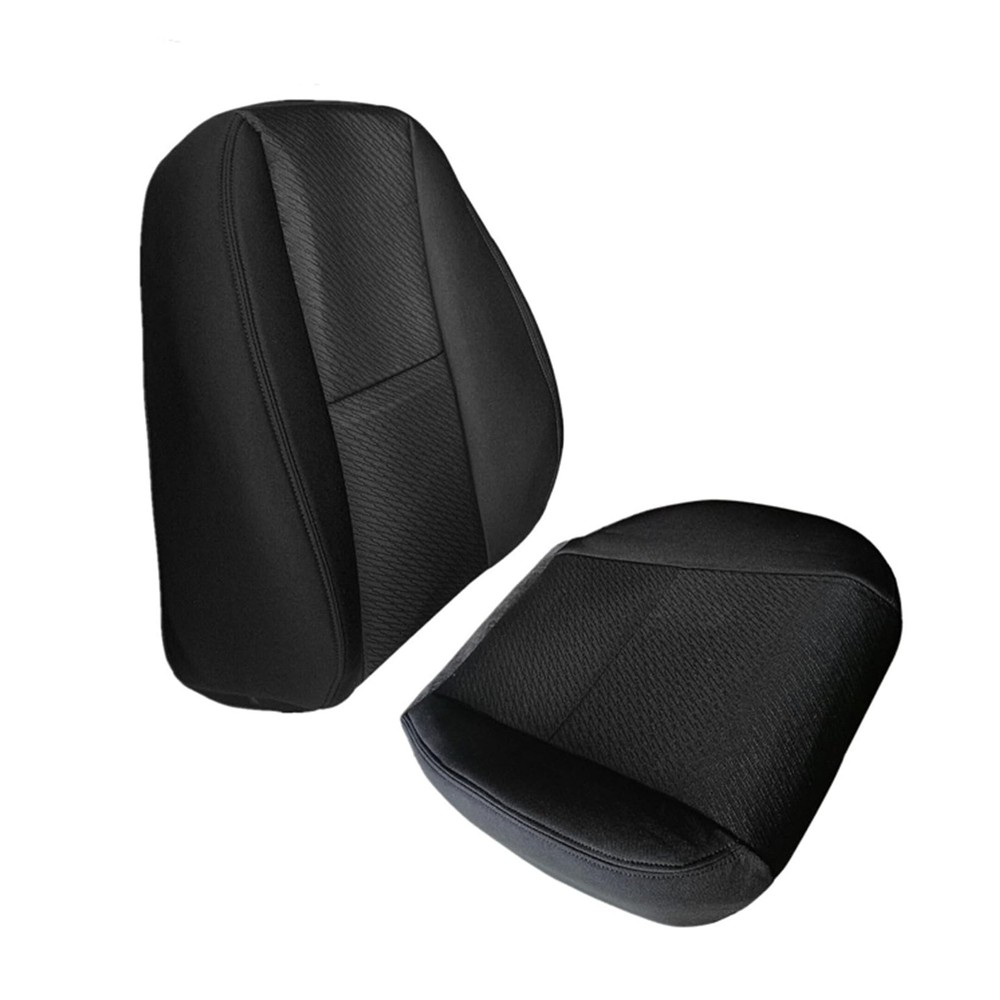 Front Driver Side Bottom & Top Lean Back Replacement Cloth Seat Covers Black