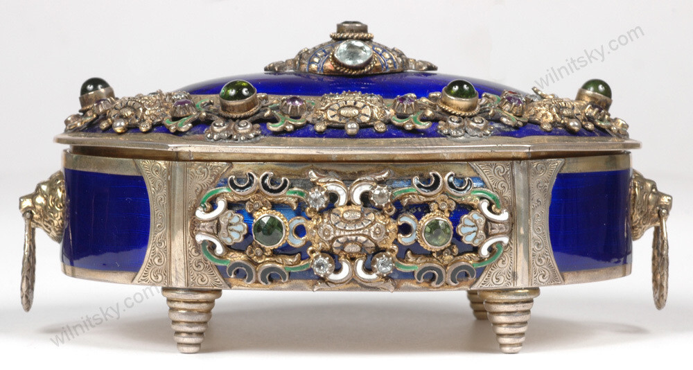 "Splendid Austrian Neorenaissance Cassette" silver, enamel, stones, 19th c.