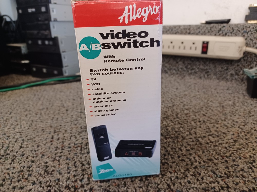 Zenith Allegro ALG 1180 Infrared Remote Control Video A-B Switch w/power supply