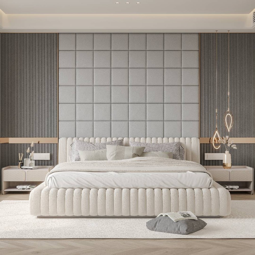 BEDROOM Wall Panel 12X12" KING QUEEN Upholstered headboard Rremovable Soft Panel
