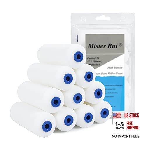 Foam Paint Roller - Small Paint Roller, Mini Paint 10 Pcs 4" Double-rounded