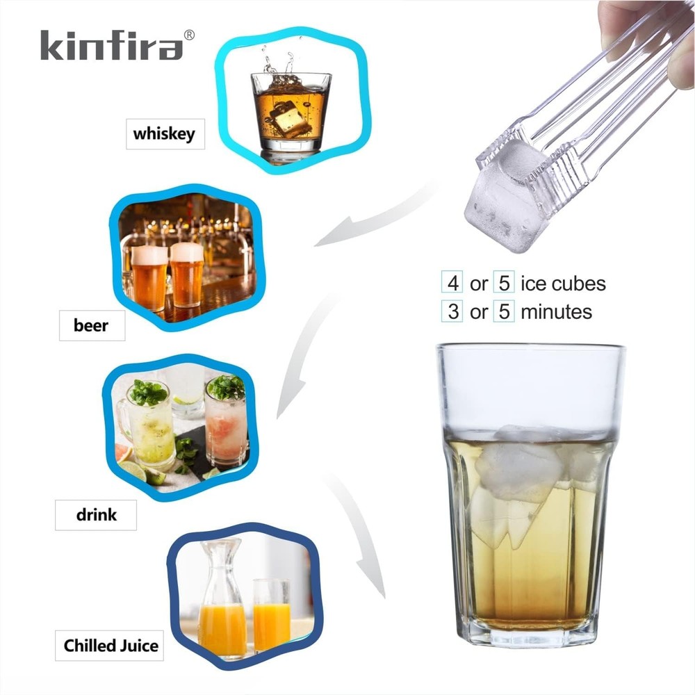 30 PCS Reusable Ice Cubes for Drinks - Refreezable 1 inch, white clear