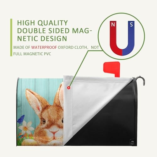 Happy Easter Mailbox Covers Large Size Spring Bunny Rabbit Magnetic Mail Post