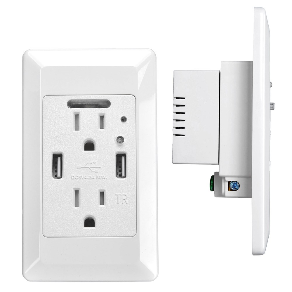 15 x USB Outlet with Night Light,with Power-Saving Auto Nightlight Sensor & Wall