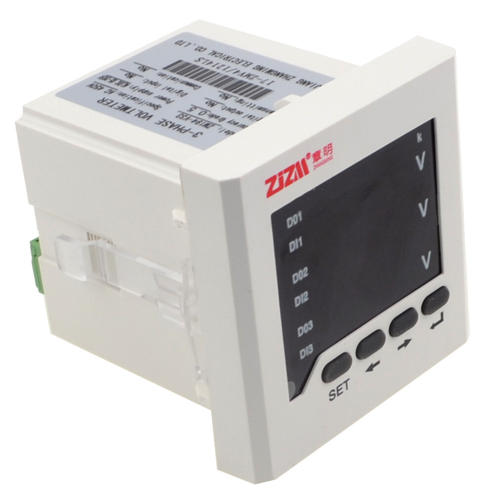 Intelligent Digital Display Voltmeter Three-phase AC Voltage Meter 80x80mm
