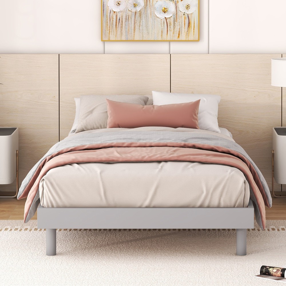 Modern Design Twin Size Floating Platform Bed Frame Durability Superior Quality