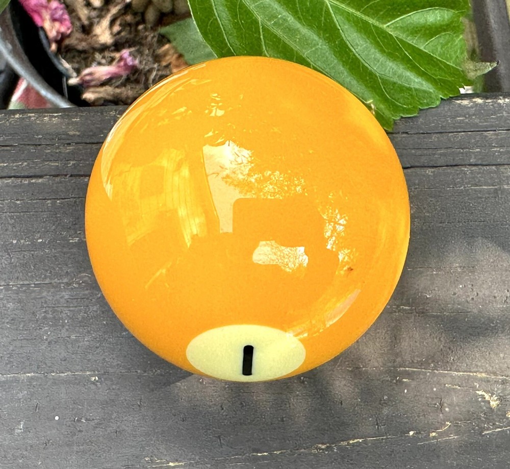 Vintage Replacement Pool Ball Billiards #1 Yellow Solid - 2 1/4"