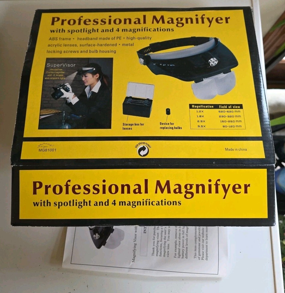 Professional Magnifier with Spotlight and 4 Magnifications