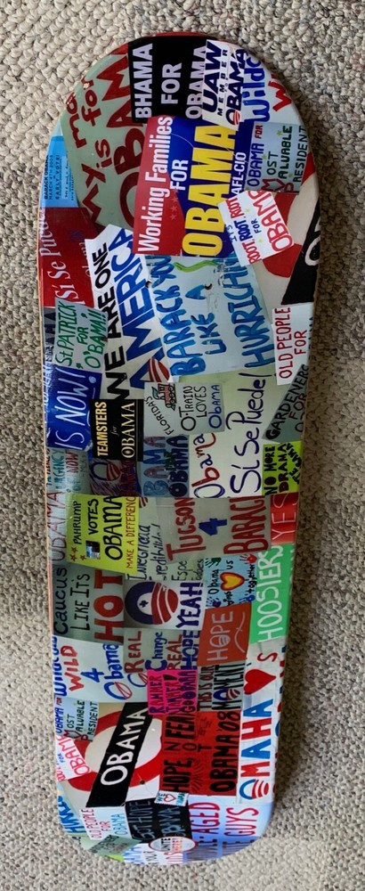 OBAMA SKATEBOARD DECK C. 2008 APPROX 31" LONG UNUSED
