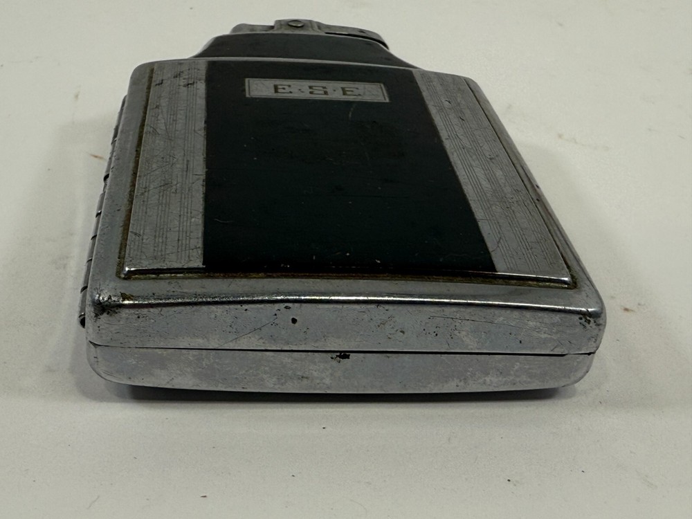 1940s RONSON Mastercase Art Deco Vintage Enamel Cigarette Case & Lighter