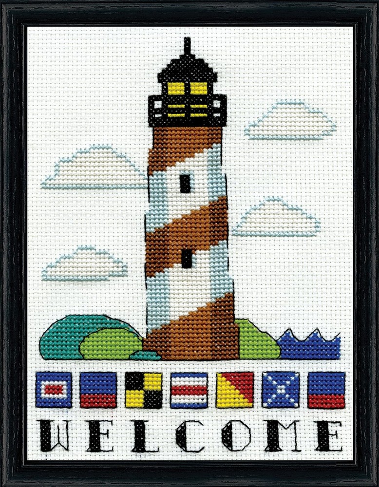DESIGN WORKS Lighthouse Counted Cross Stitch Kit 5" x 7", Multi