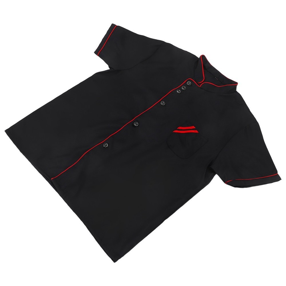 Chef Jackets for Men Short Sleeve Coat Black Restaurant Undershirt