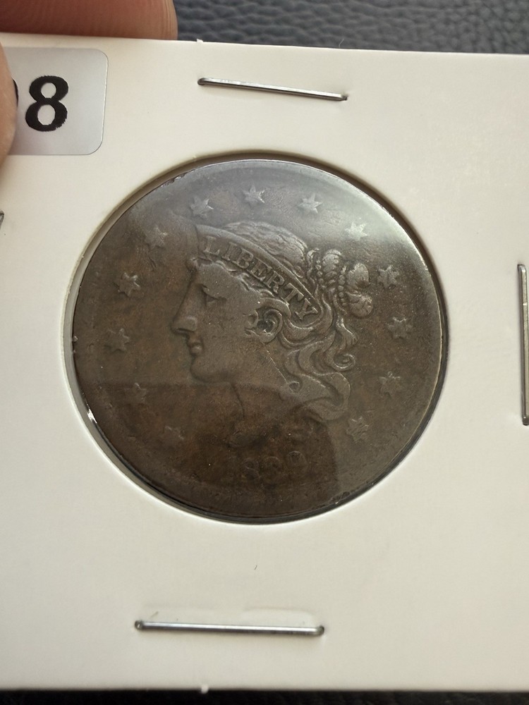 1839 Coronet Head Large Cent "Silly Head"