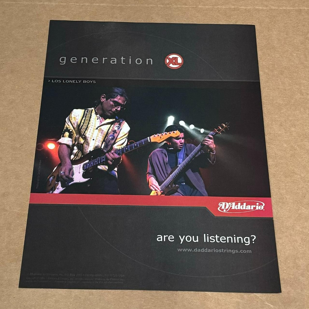 D'Addario Strings - LOS LONELY BOYS -  2004 Print Advertisement