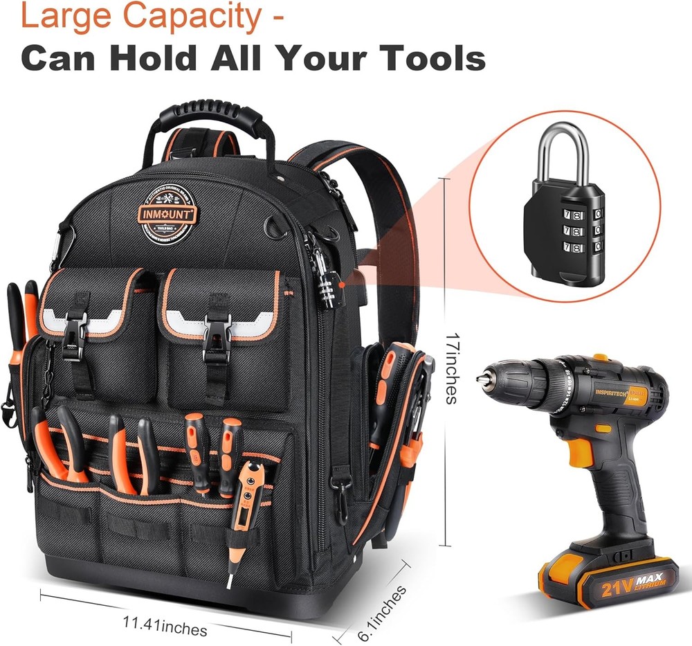 Tool Backpack Heavy Duty – Tool Backpack with Molded Base