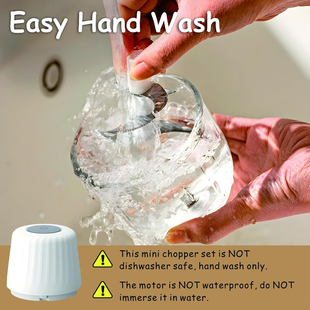 Mini Food Processor Cordless Set with Multiple 3*(400Ml+250Ml+100Ml)