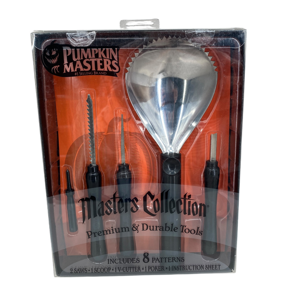 Pumpkin Masters Carving Kit Masters Collection 5 Tools 8 Patterns NEW Unopened