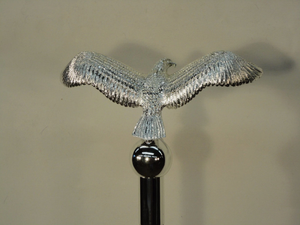 Eagle Classic 8 1/2" Flying Chrome Indoor Parade Flagpole Ornament ABS Plastic