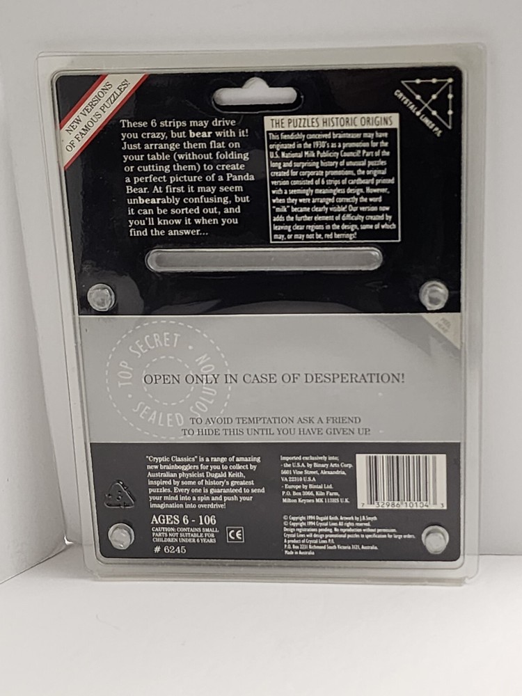 Cryptic Classics Puzzle, Create A Panda, Dugald Keith 1994 Crystal Lines