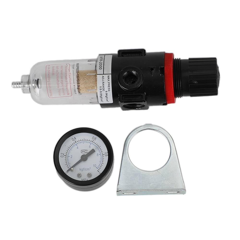 AFC2000 1/4" Air Compressor Filter Water Separator Trap Tools W Regulator Gauge✅