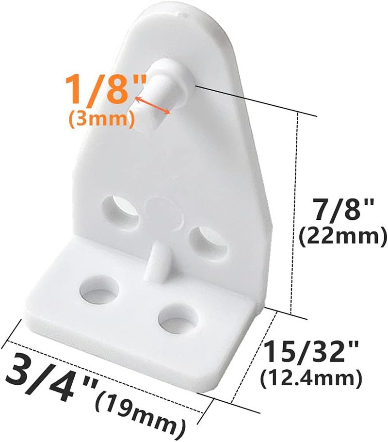 16Pcs Hold down Bracket Bottom Rail Hold Clips White Plastic on 1Inch Mini Blind