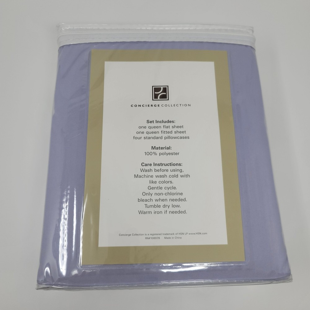 Concierge Collection Queen 6 Pc Soft Sheet Set Lavender Bedding Microfiber New