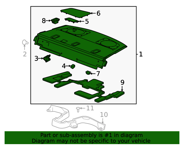 Genuine GM Pkg Tray Trim 85116656