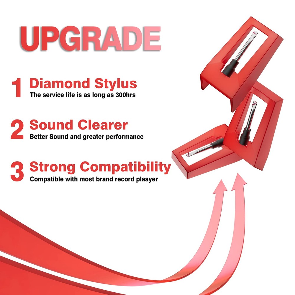 DIGITNOW Record Player Needles, 4 Pack Technics Turntable 4 pack, red