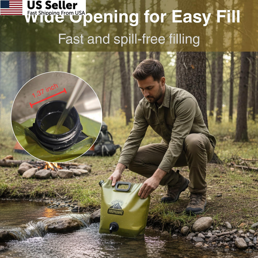 2 Gallon Collapsible Water Jug Spout Foldable Container Camping Hiking Emergency