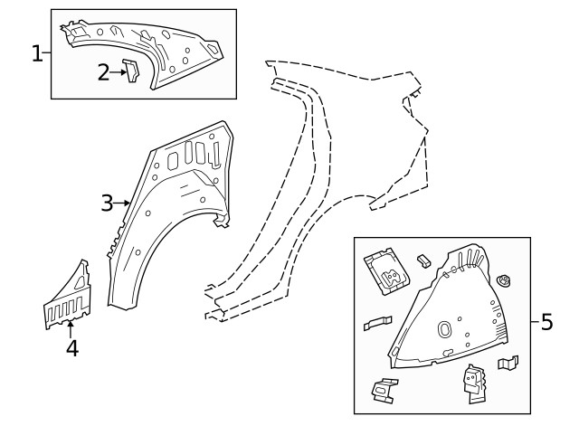 Genuine GM Rear Driver Side Wheelhouse Outer Panel 95486721