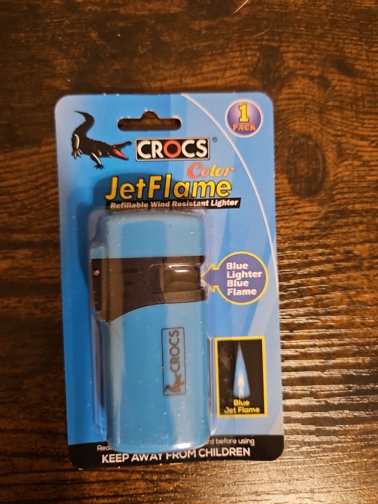 CROCS Color Jet Flame Refillable Blue Lighter