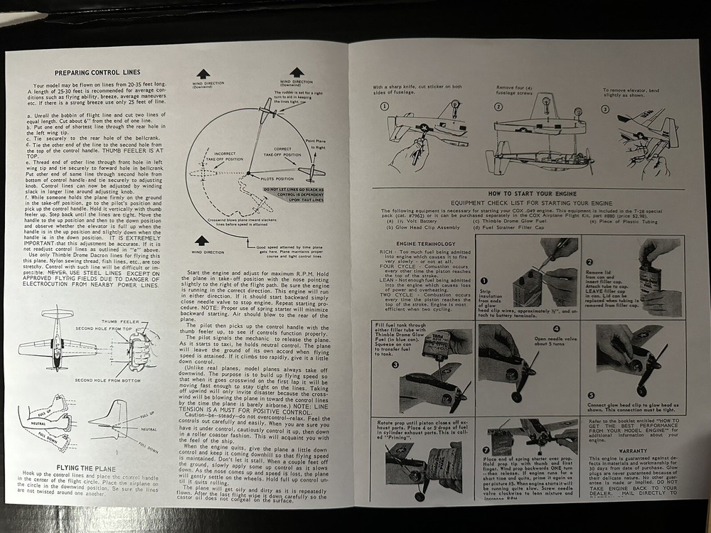 Cox Airplane T-28 Instructions