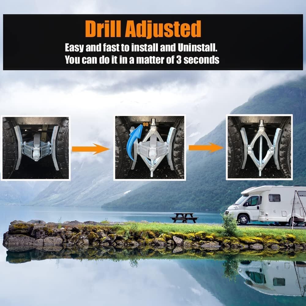 Camper Wheel Chock Heavy Duty Rotatable X Shaped Stabilizer for RV Trailer