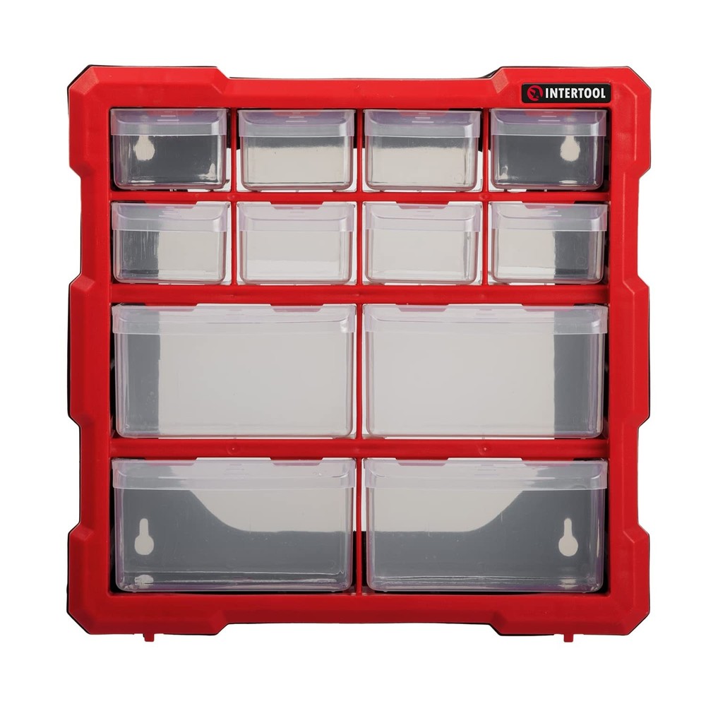 Intertool Organizer: 12 Bins, Tool Box for Hardware, Screws, Legos & Crafts