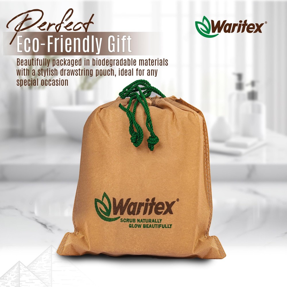 Egyptian Loofah Rectangular Body Scrubbers with Hand Strap, Exfoliating Bath ...