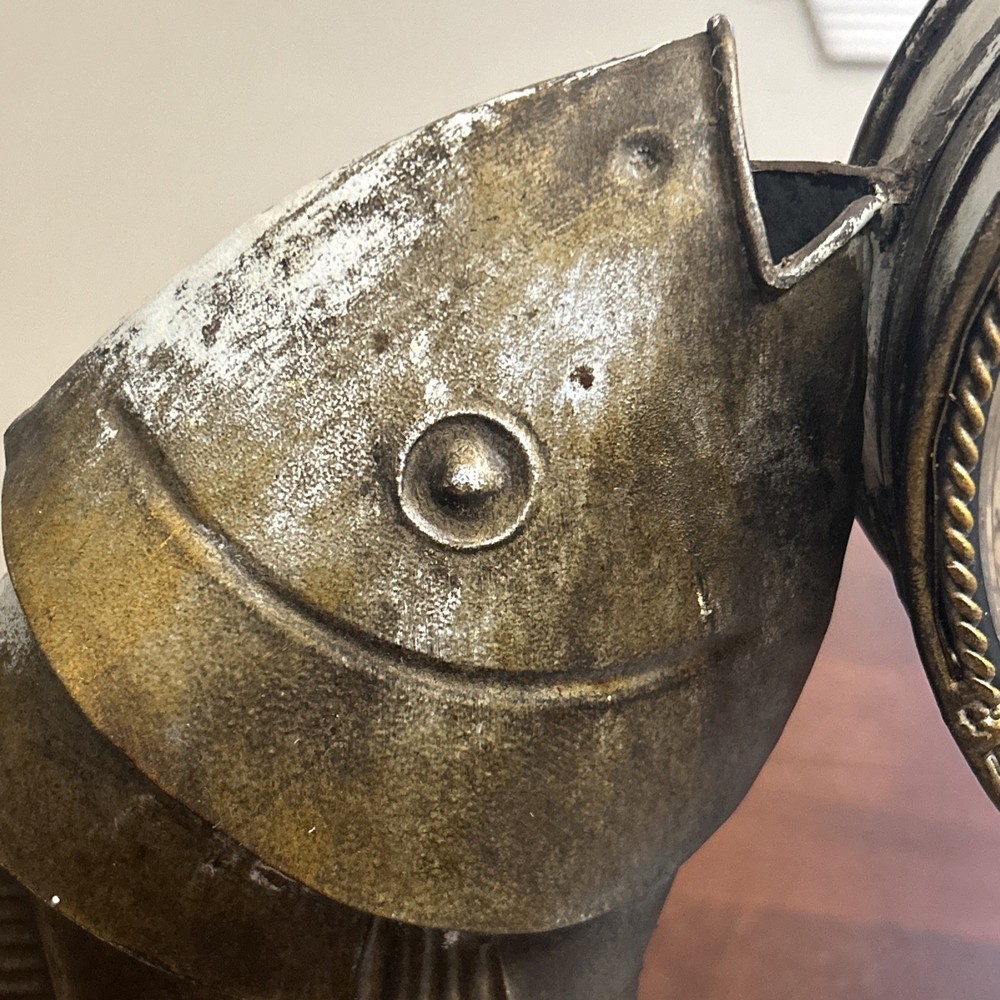 Vintage Style Metal Double Sided Fish Clock, Both Clocks Working