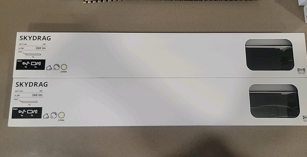 2 pieces- IKEA SKYDRAG 24" LED Light Strip Dimmable with Motion Sensor