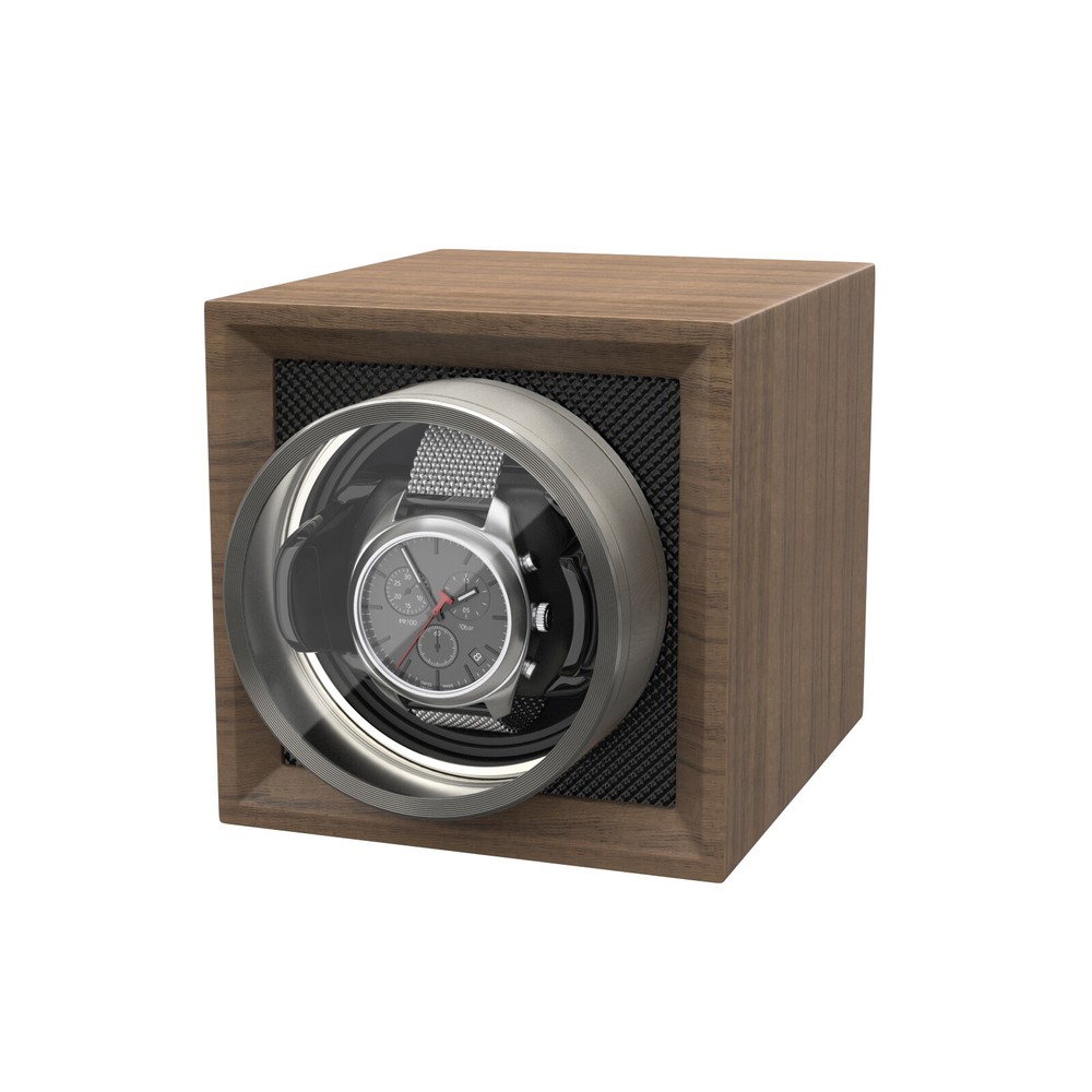 Automatic Rotation Single Watch Winder Display Storage Case Dual Power Supply