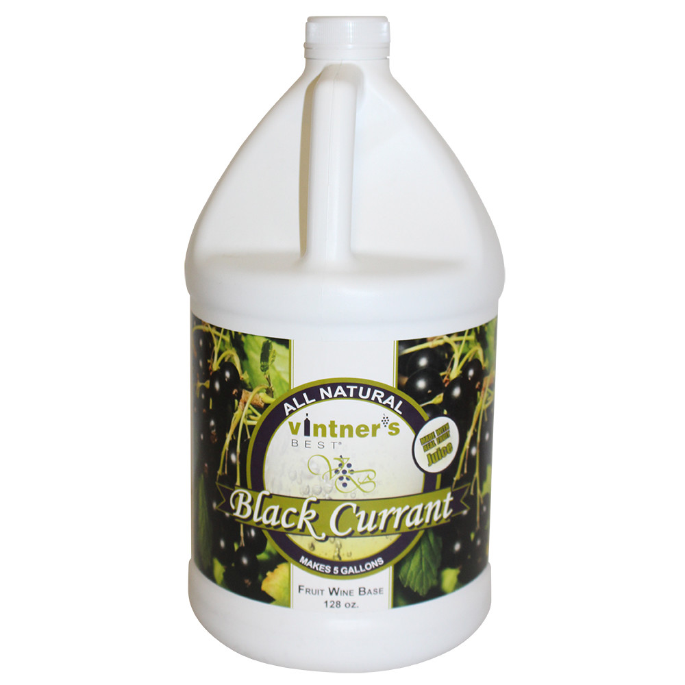 Vinters Best Black Currant Fruit Wine Base for Home Wine Making 128 oz Jug